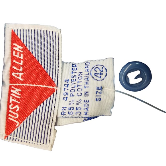 Justin Allen Womens Sz 42 Blue Solid Short Sleeve T-Shirt - Picture 3 of 10